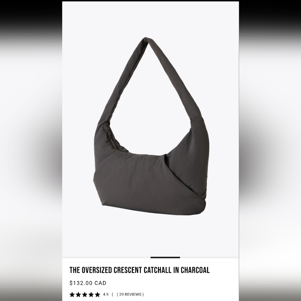 BEIS Oversized Crescent Catchall in Charcoal
